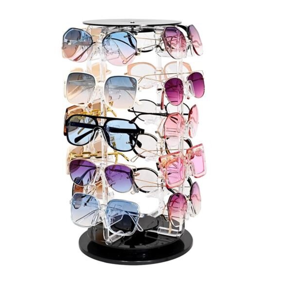 Premium Acrylic Rotating Sunglasses, Eyewear Holder Display, Eyewear